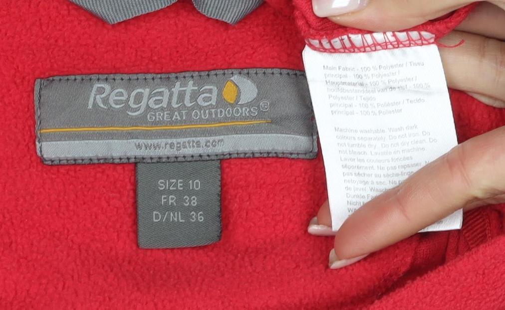 Regatta Unisex Red Fleece Pullover, Size 10