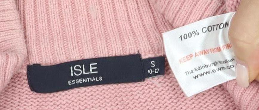 ISLE Women's Pink Full Zip Mock Neck Jumper, Size S