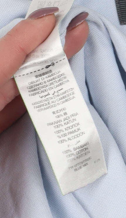 Marks & Spencer Men’s Blue Regular Fit Long Sleeve Shirt