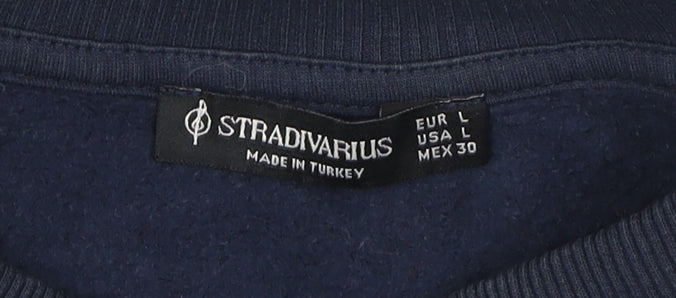 Stradivarius Women's Blue Pullover Sweatshirt L Casual