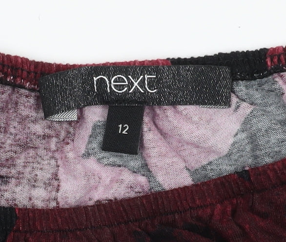 Next Women's Black Floral Tunic Blouse, Size 12