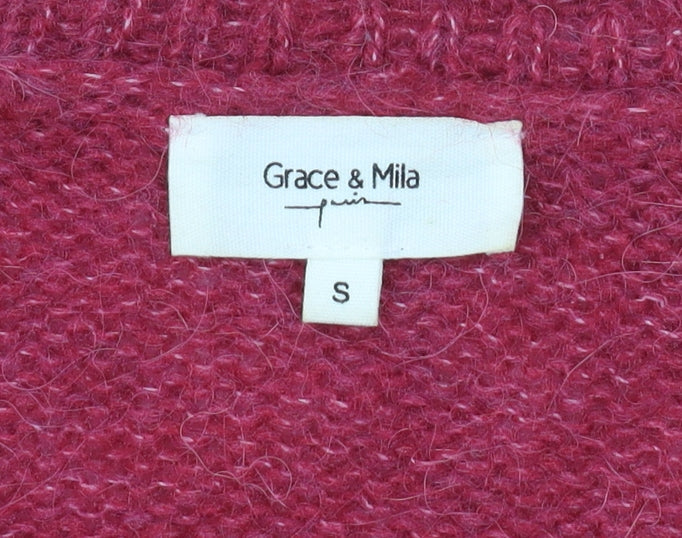 Grace & Mila Women's Red V-Neck Pullover Jumper S