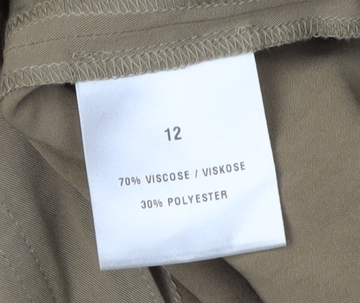 Windsmoor Women's Brown Button-Up Short Sleeve Top Size 12