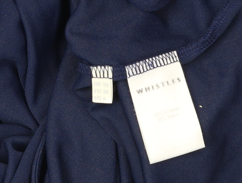 Whistles Women's Blue Wrap Dress Size 10