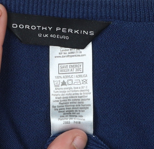 Dorothy Perkins Women's Blue V-Neck Pullover Jumper Size 12