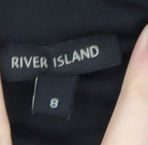 River Island Women’s Black Velvet Sheath Dress Size 8