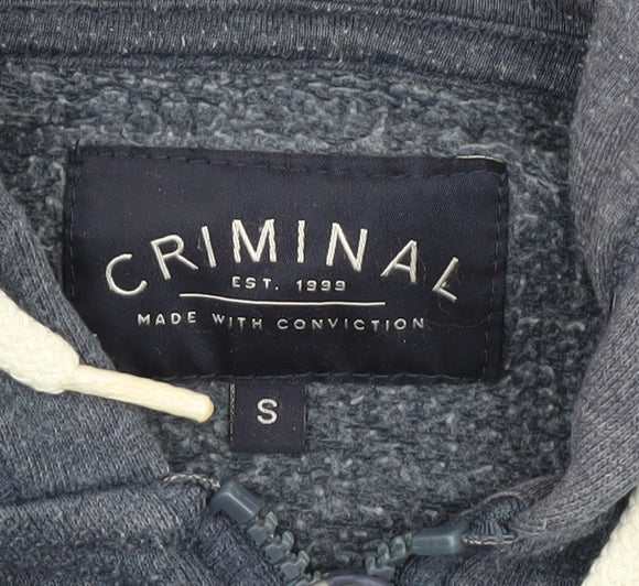 Criminal Men's Blue Full Zip Hoodie S