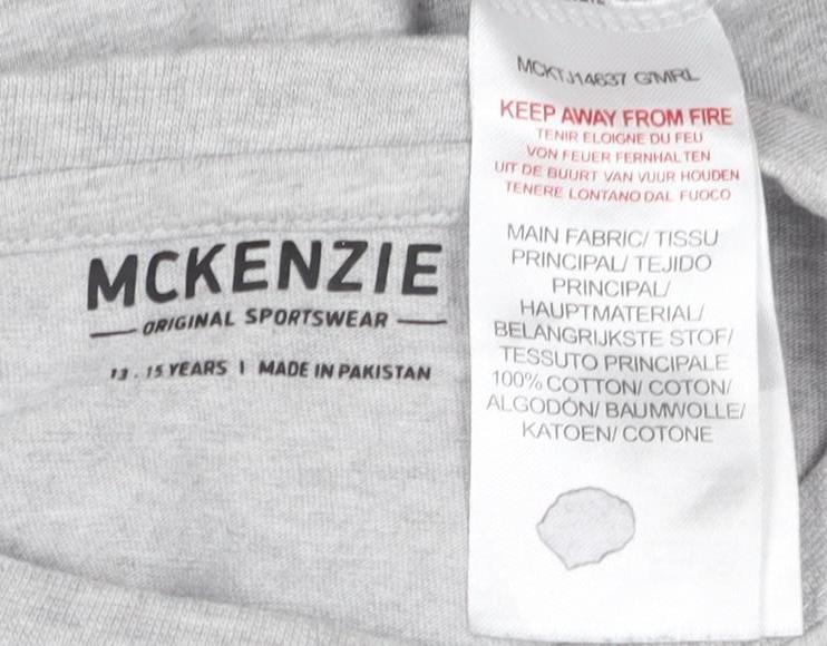 Mckenzie Boys Grey Basic Cotton T-Shirt 13-14 Years