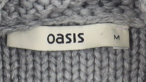Oasis Women's Grey Cowl Neck Tunic Jumper in Medium