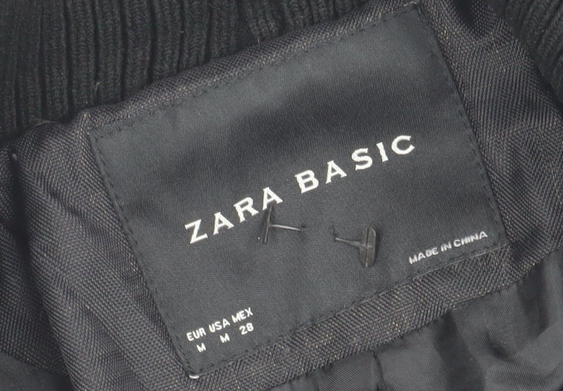 Zara Women's Black Quilted Trench Coat Size 10