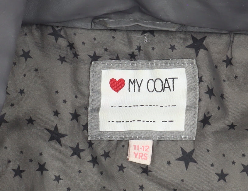 Marks & Spencer Girls Grey Puffer Jacket 11-12 Years