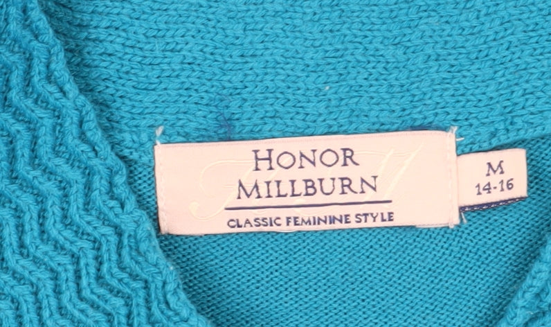 Honor Millburn Women's Blue V-Neck Pullover Jumper M