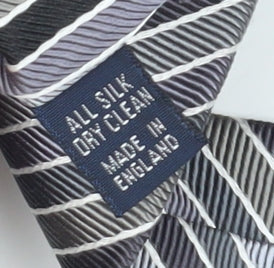 Charles Tyrwhitt Men's Grey Striped Silk Tie, One Size
