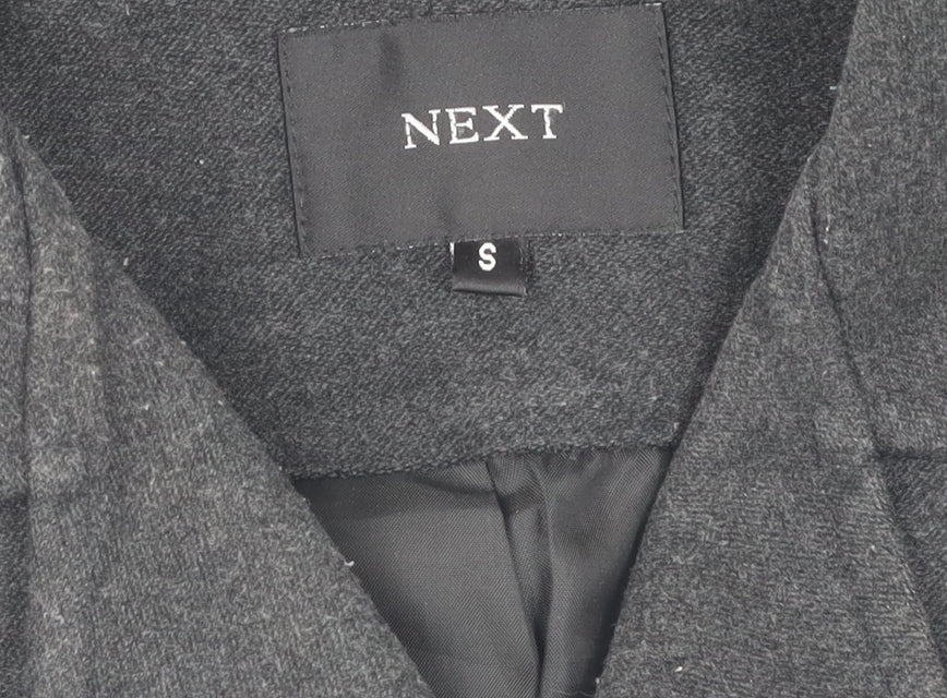 Next Men's Grey Wool Overcoat Jacket, Size S