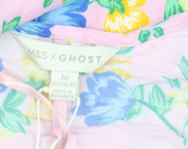 Marks & Spencer Floral Midi Dress - Women, Pink, Size 10