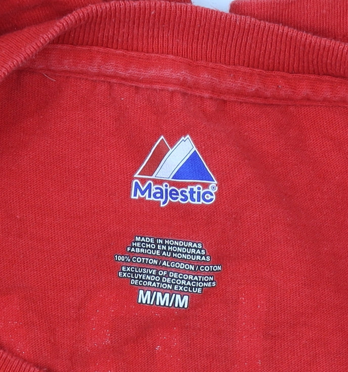 Majestic Men's Red Sports T-Shirt, Size M, Graphic Print
