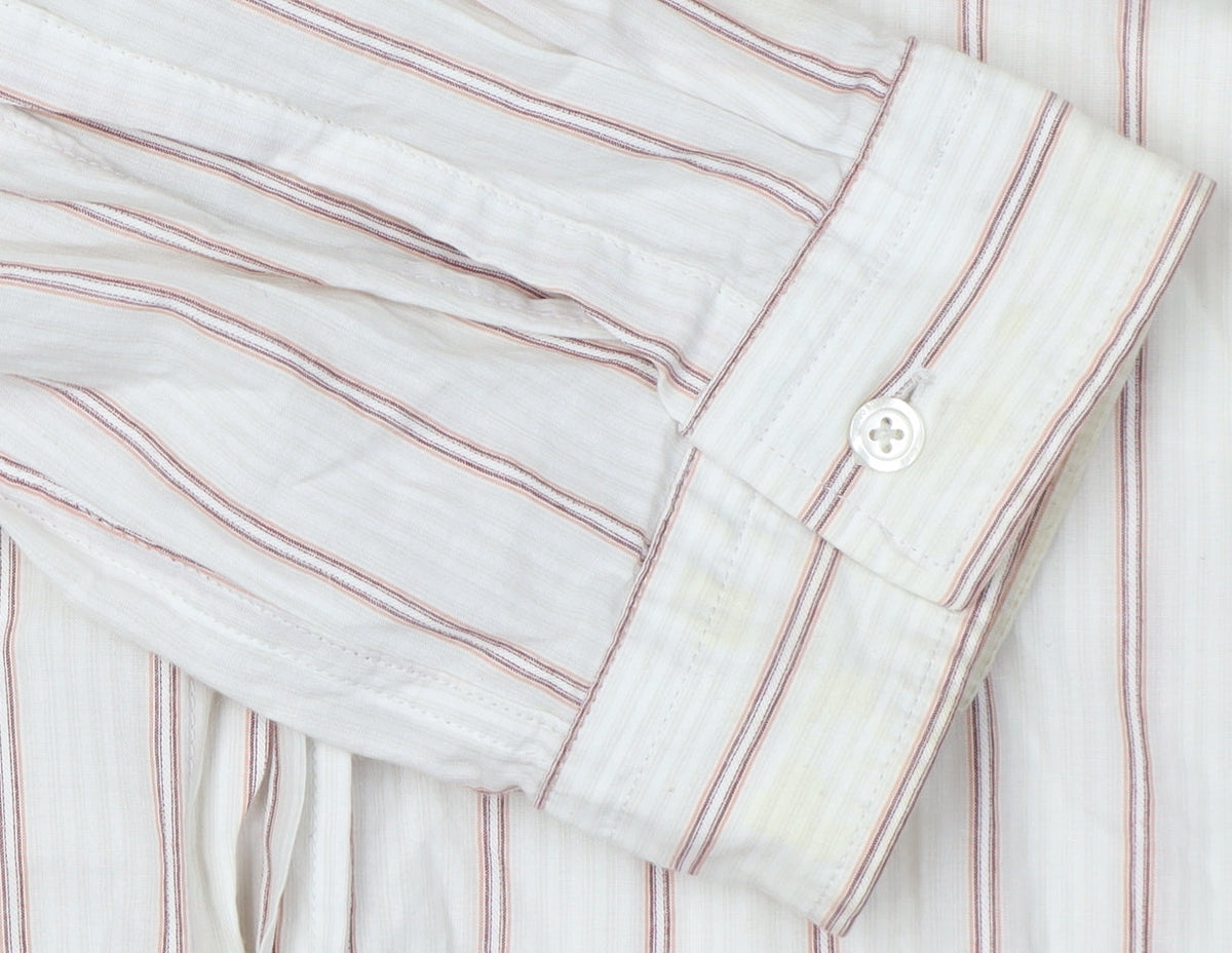 Hugo Boss Men's White 2XL Slim Fit Striped Shirt