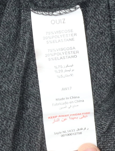 Quiz Women's Black Full Zip Jumper Size S