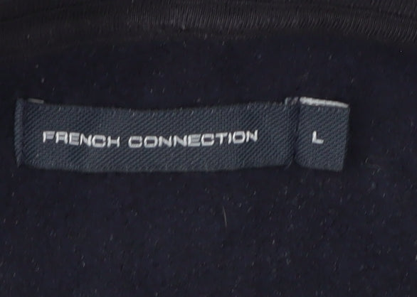 French Connection Men’s Black Hoodie Size L Pullover