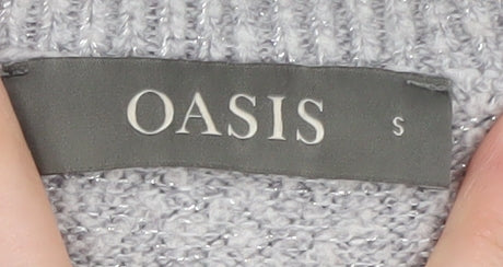 Oasis Women's Grey Pullover Jumper, Size S, Crew Neck