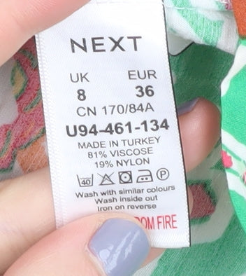 Next Women's Multicoloured Patchwork Dress Size 8