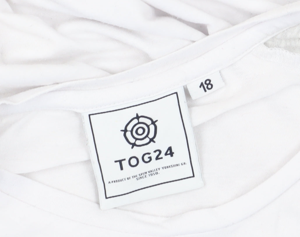 TOG24 Unisex Adults White T-Shirt Size 16 Basic Style