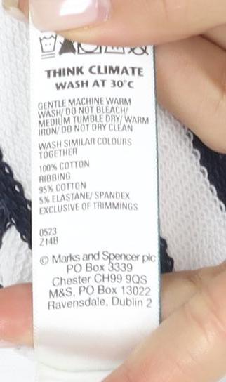 Marks & Spencer Women's Striped Pullover Hoodie M White