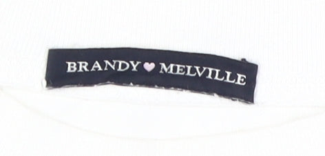 Brandy Melville Women’s White Long Sleeve T-Shirt