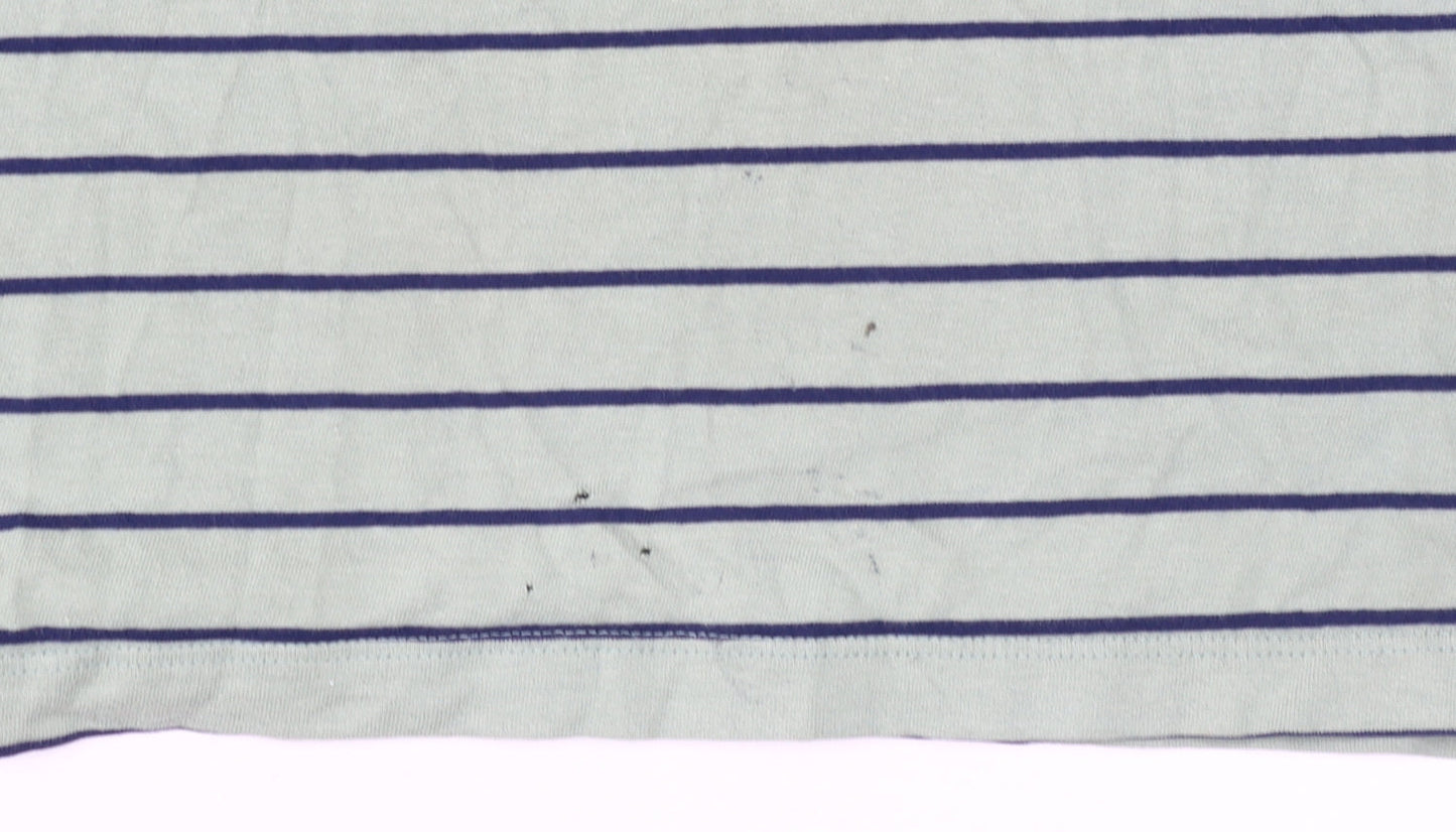 Crew Clothing Women's Blue Striped T-Shirt, Size 12