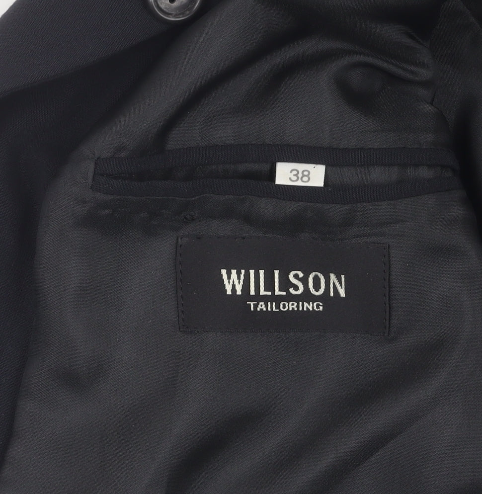 Willson Men's Black Blazer 38 Single-Breasted Formal