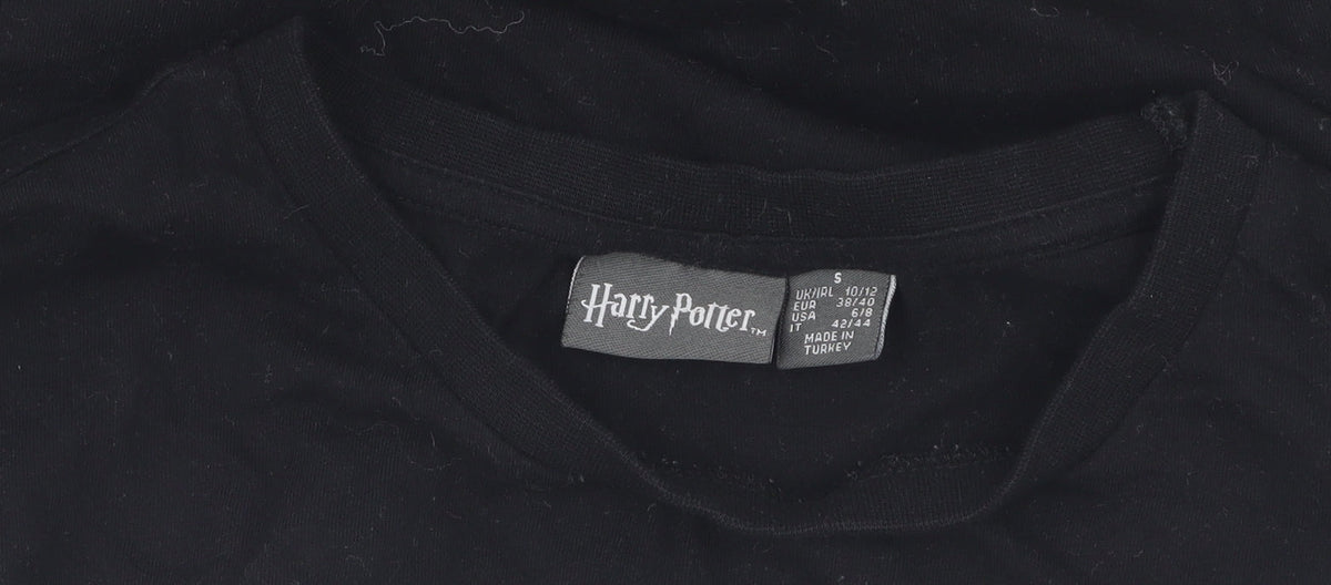 Harry Potter Boys Black Graphic T-Shirt in Size S