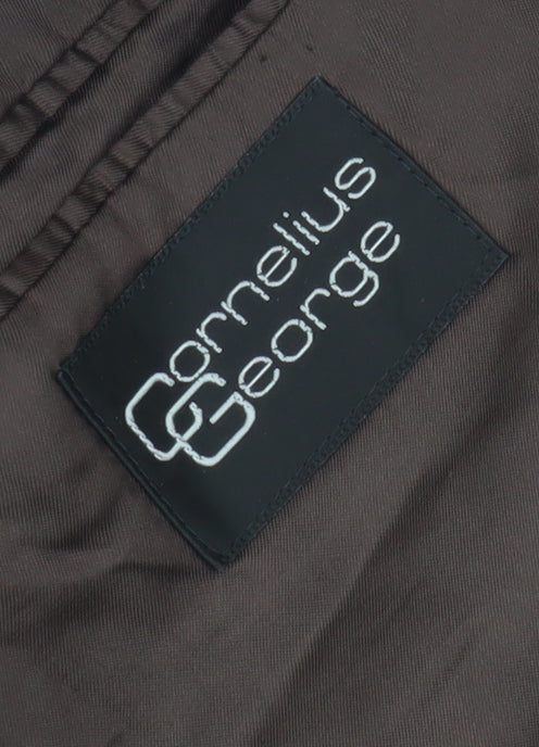 Cornelius George Men's Black Wool Mid-Length Overcoat 42R