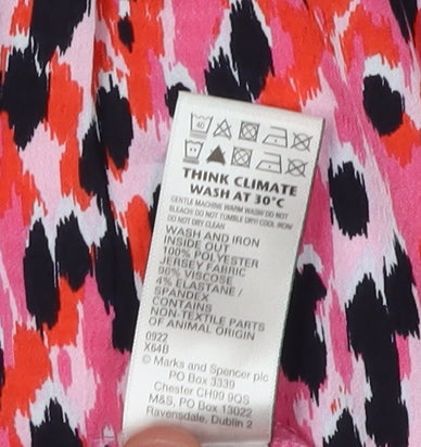 Marks & Spencer Women's Pink Animal Print Blouse 10