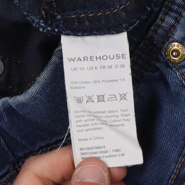 Warehouse Women’s Blue Denim Jeans Size 10 Comfortable Stretch