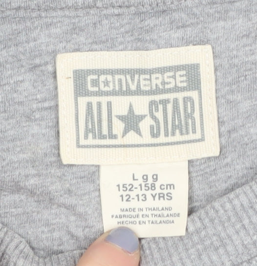 Converse Boys Grey Sweatshirt 12-13 Years Graphic Print Pullover