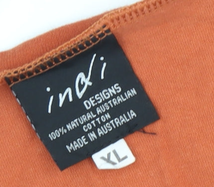 Inji Designs Women's Orange XL Basic T-Shirt