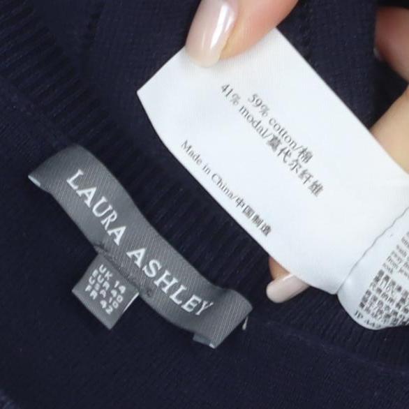 Laura Ashley Women's Blue Jersey Top Size 16