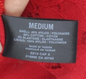 Planet Women's Red Camisole Lace T-Shirt, Size M