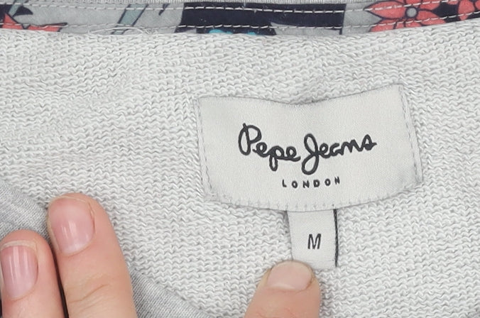 Pepe Jeans Women's Grey Floral Pullover Jumper M