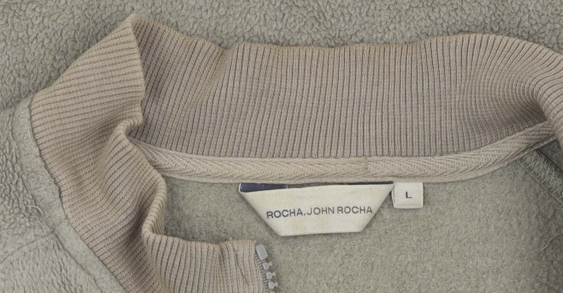 John Rocha Men's Beige 3-in-1 Jacket, Size L, 1/4 Zip Pockets