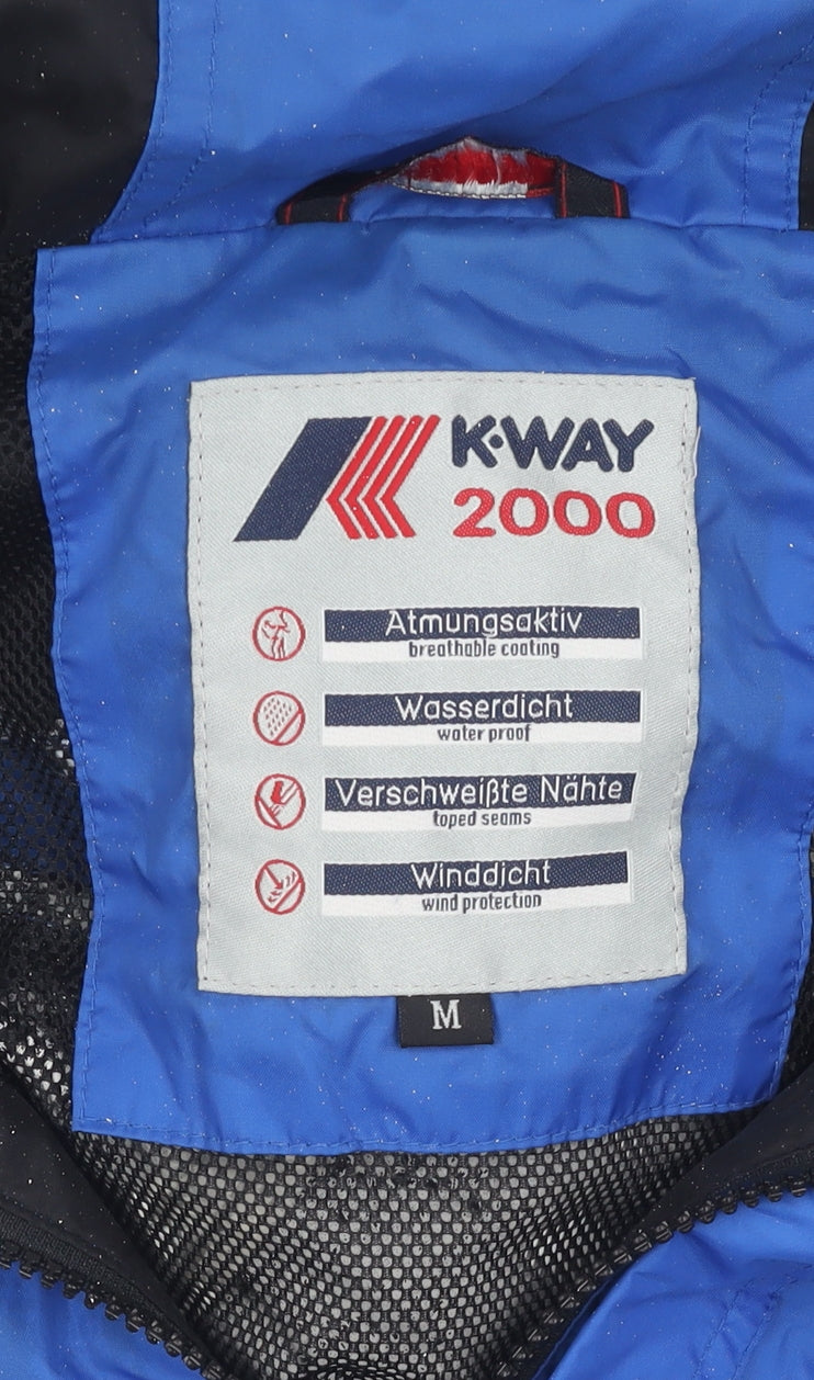 K-Way Men's Blue Waterproof Jacket Size M