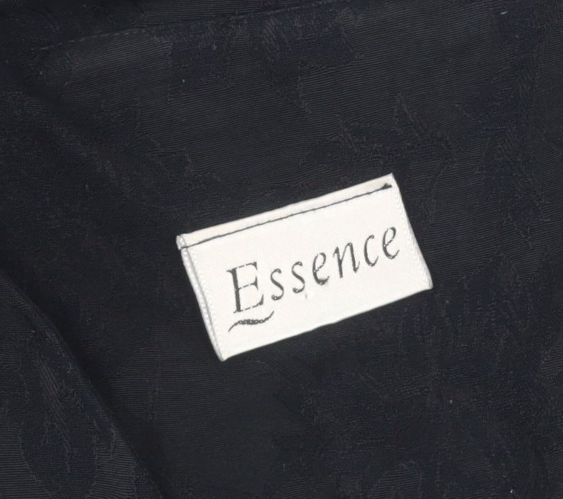Essence Women's Black Floral Plus Size Shift Dress