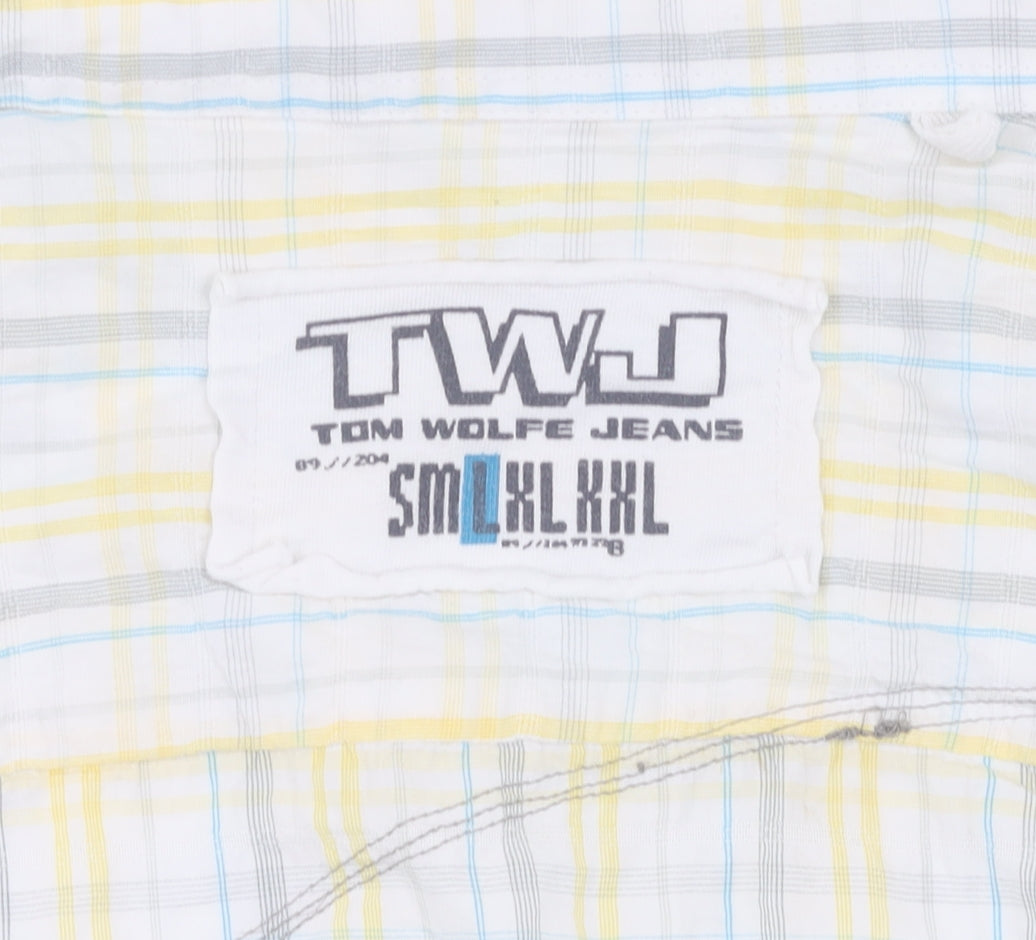 Tom Wolfe Jeans Men's Multicoloured Plaid Shirt S
