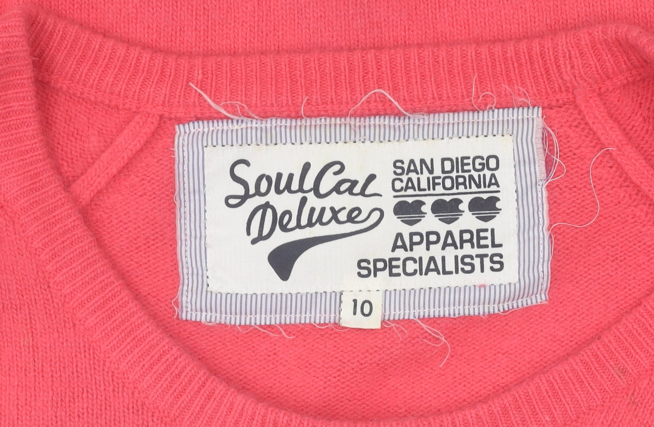 SoulCal Deluxe Pink Women's Pullover Jumper Size 10