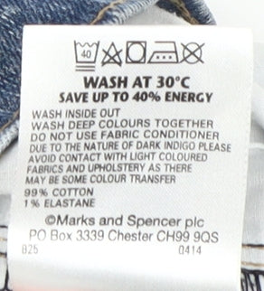 Marks & Spencer Men's Blue Straight Jeans, Size 32