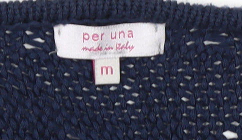 Per Una Women's Blue Wrap Knit Wool Blend Jumper M
