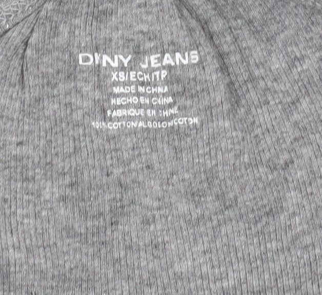 DNY Jeans Women's Grey Tank, XS, Basic Cotton