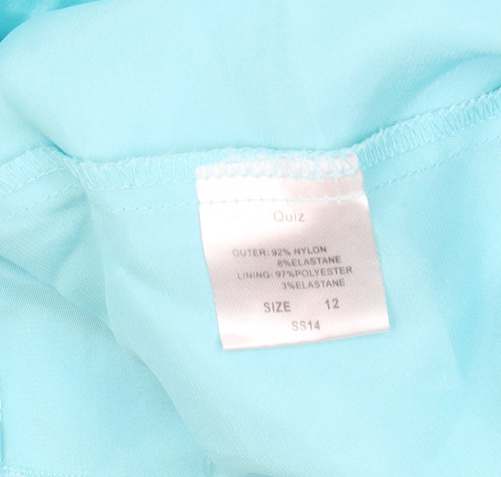 Quiz Women Blue A-Line Knee Length Dress
