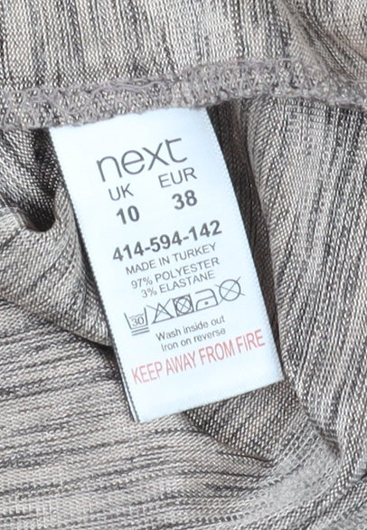 Next Women's Beige V-Neck Blouse in Size 10