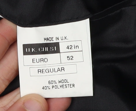 Centaur Men's Black Blazer 42 Regular Wool Formal Jacket